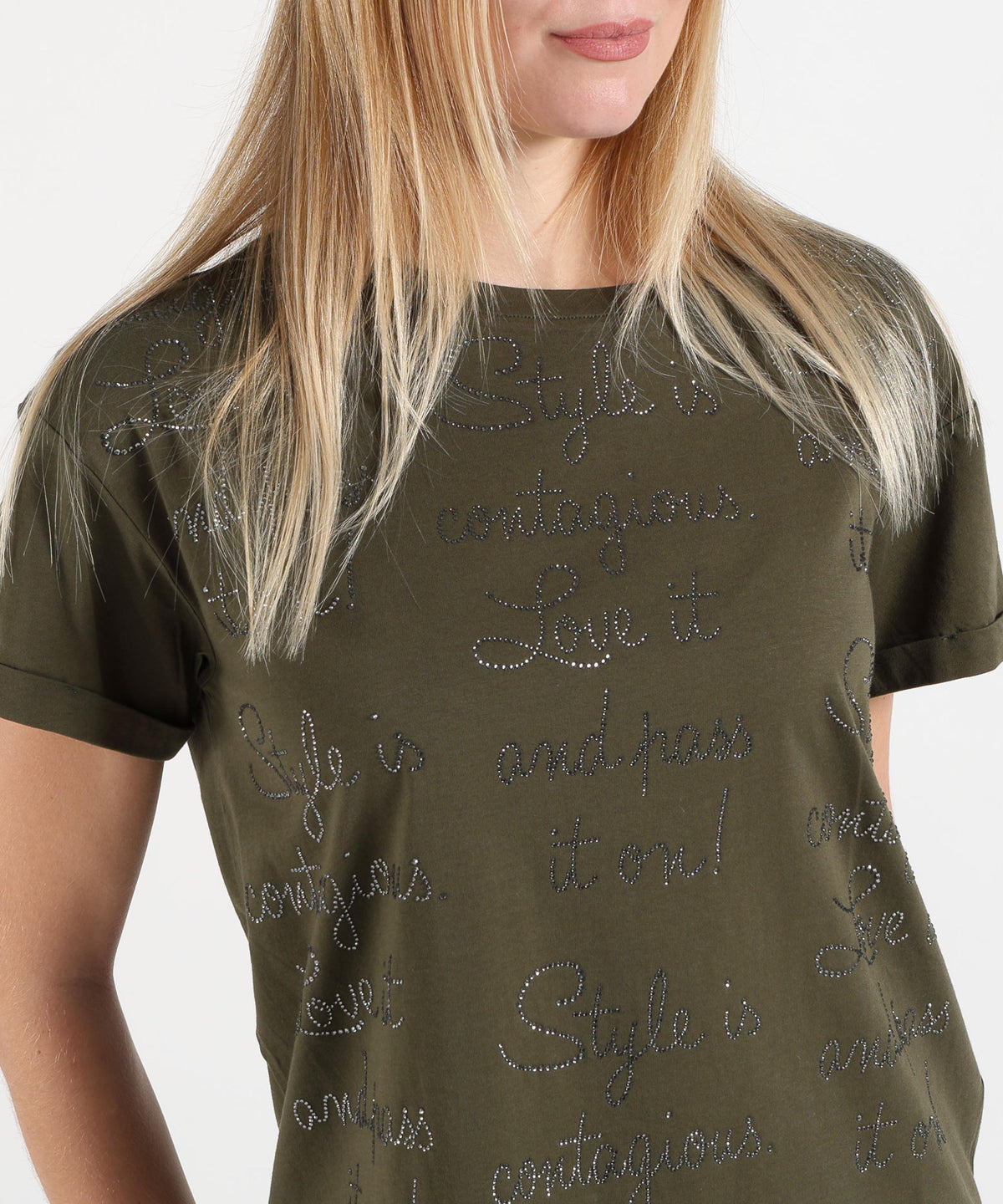 LIUJO WHITE T-shirt con strass
