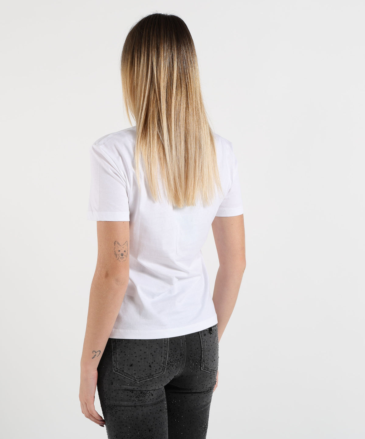 LIUJO WHITE T-shirt con applicazioni gioiello