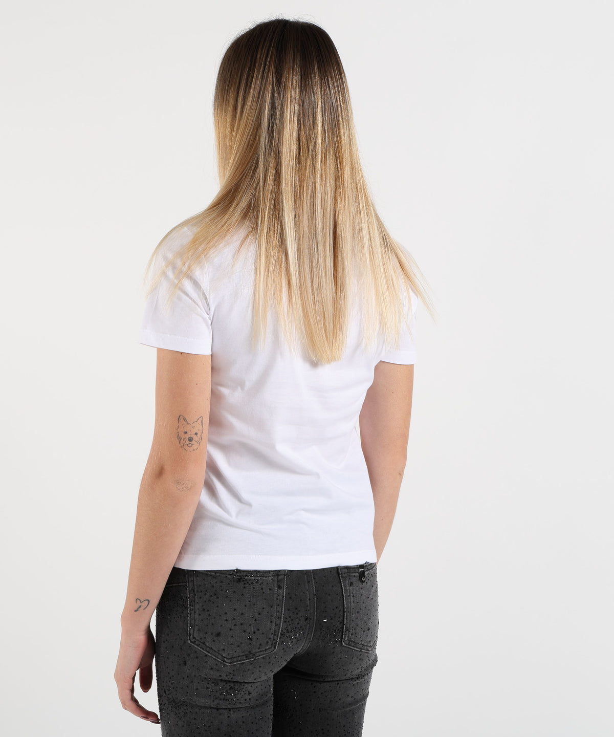 LIUJO WHITE T-shirt con applicazioni gioiello