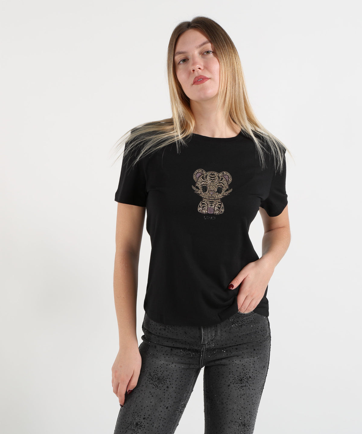 T-shirts LIUJO WHITE Nero/gatto | LIUJO WHITE