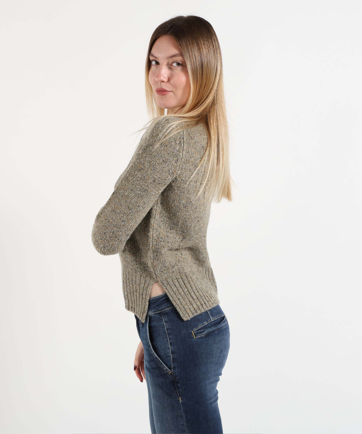 MAIDA MILA Maglione Donna Girocollo Melange