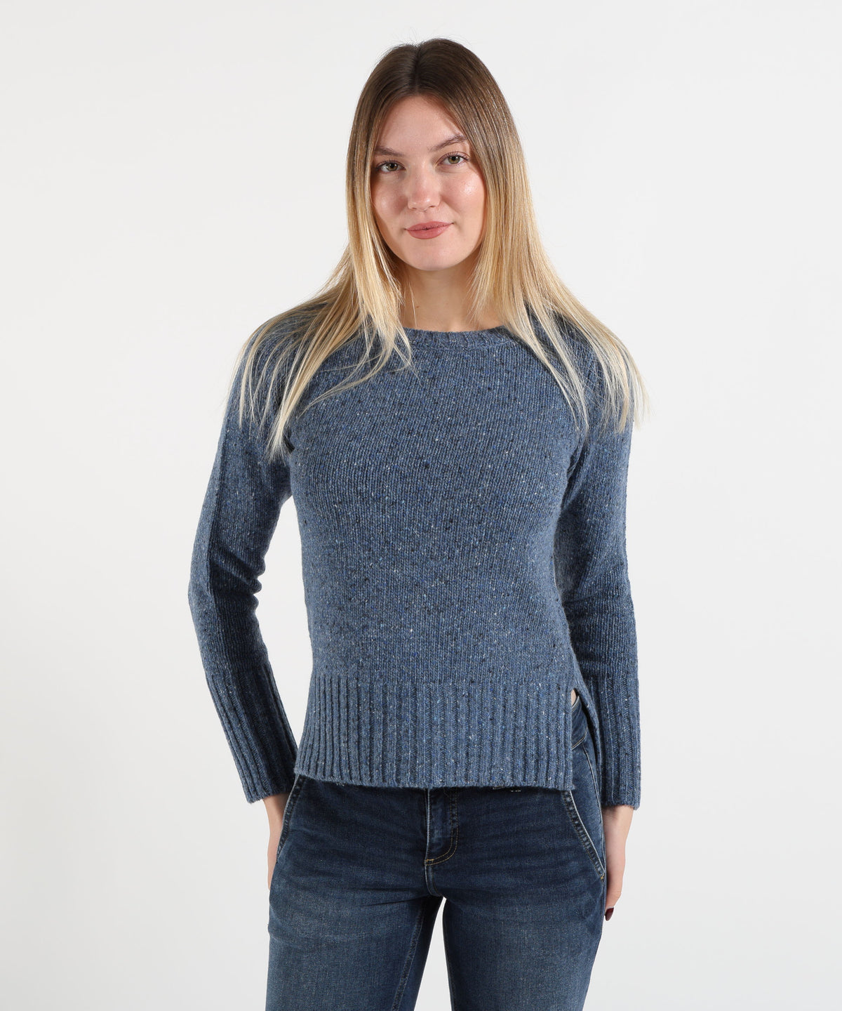 MAIDA MILA Women's Mélange Crew-Neck Sweater