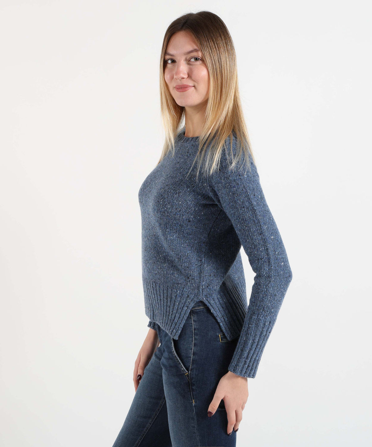MAIDA MILA Women's Mélange Crew-Neck Sweater