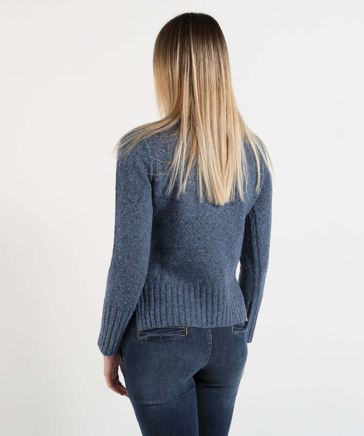 Knitwear MAIDA MILA Women's Mélange Crew-Neck Sweater Avio | MAIDA MILA