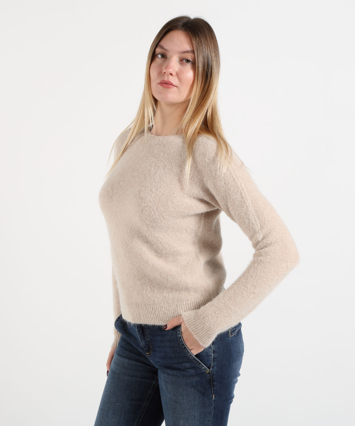 MAIDA MILA Maglione Donna Girocollo in Alpaca