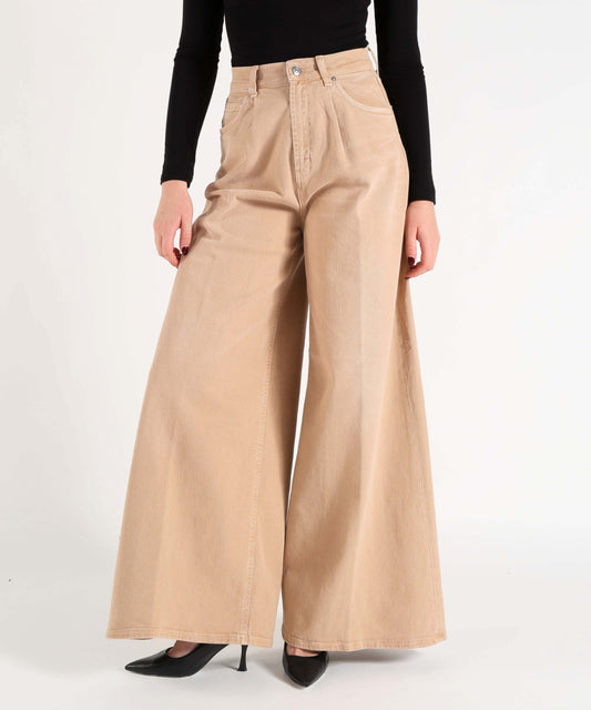 Jeans DONDUP Maggie Women's High-Waisted Washed Jeans Nocciola | DONDUP