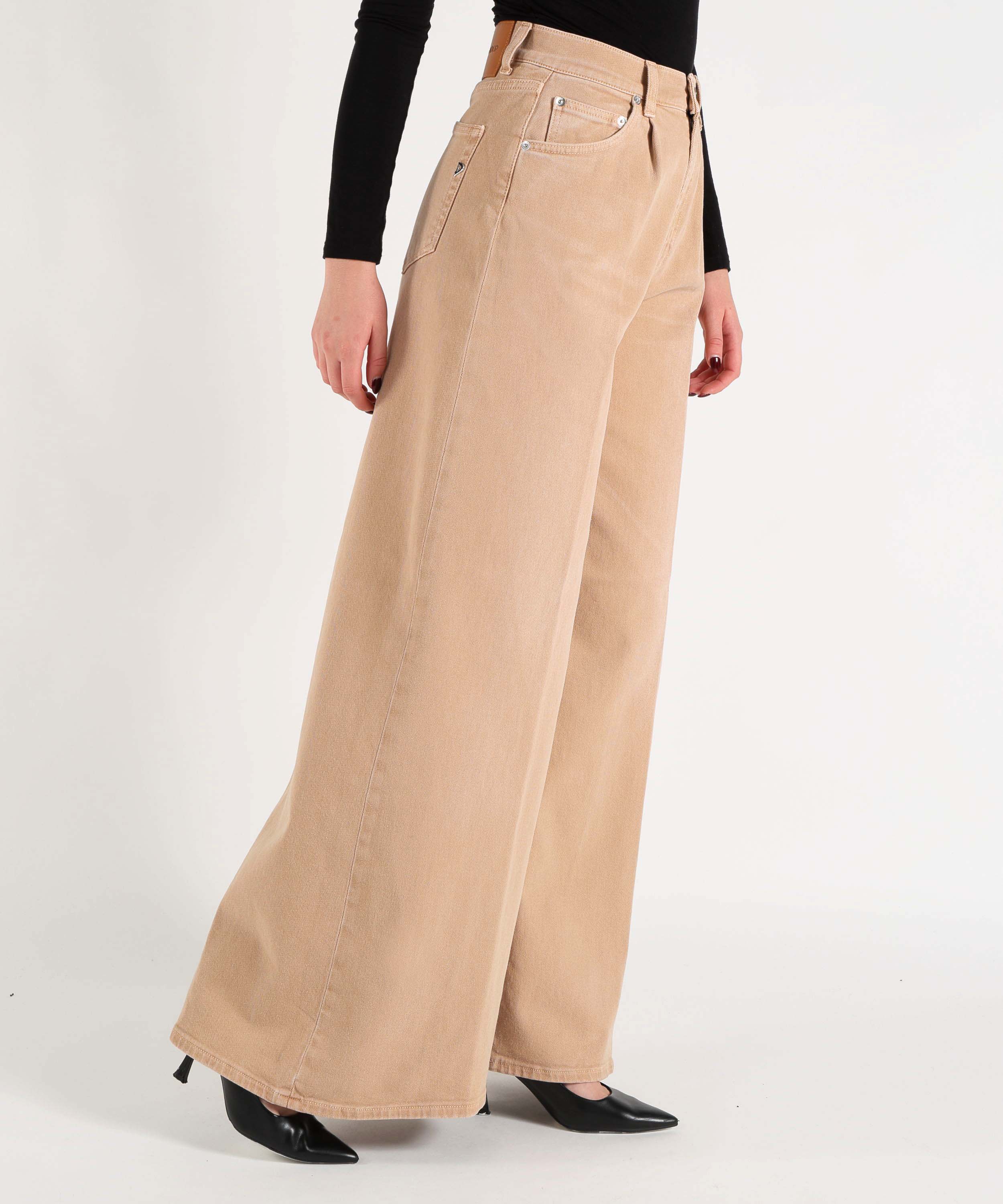 Jeans DONDUP Maggie Women's High-Waisted Washed Jeans Nocciola | DONDUP