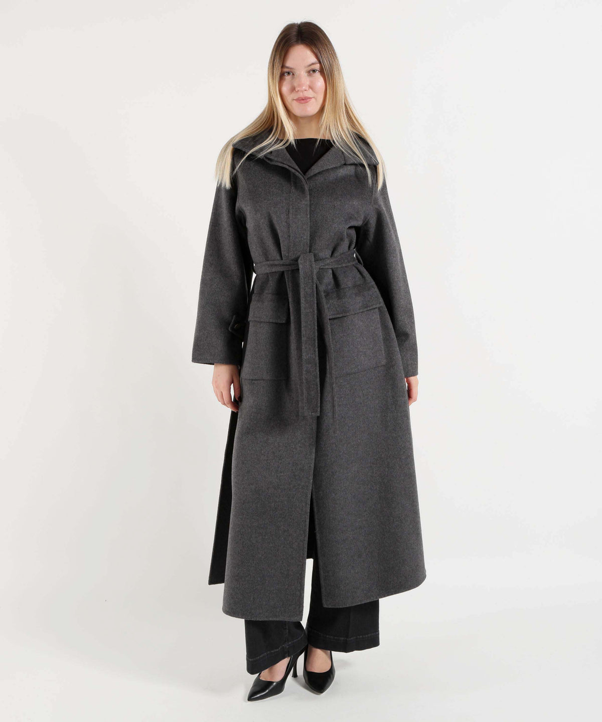 KAOS Cappotto Donna Lungo con Cintura