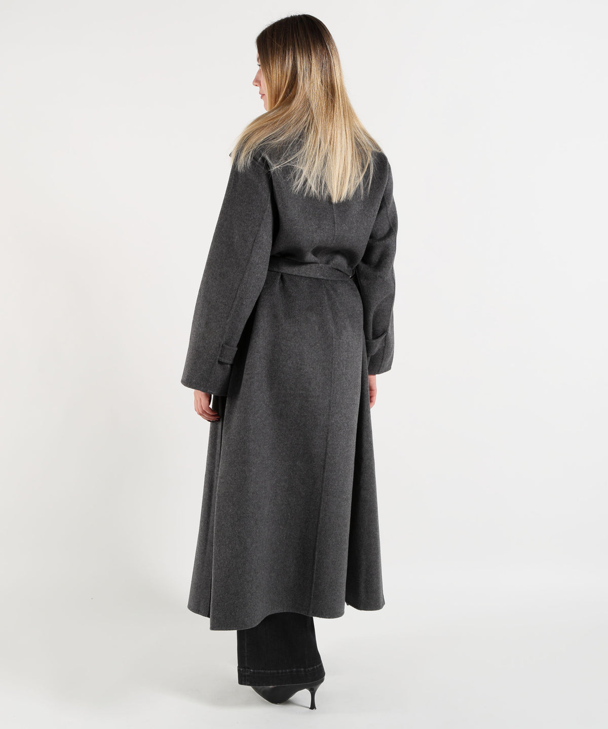 Cappotti KAOS Cappotto Donna Lungo con Cintura Grafite | KAOS
