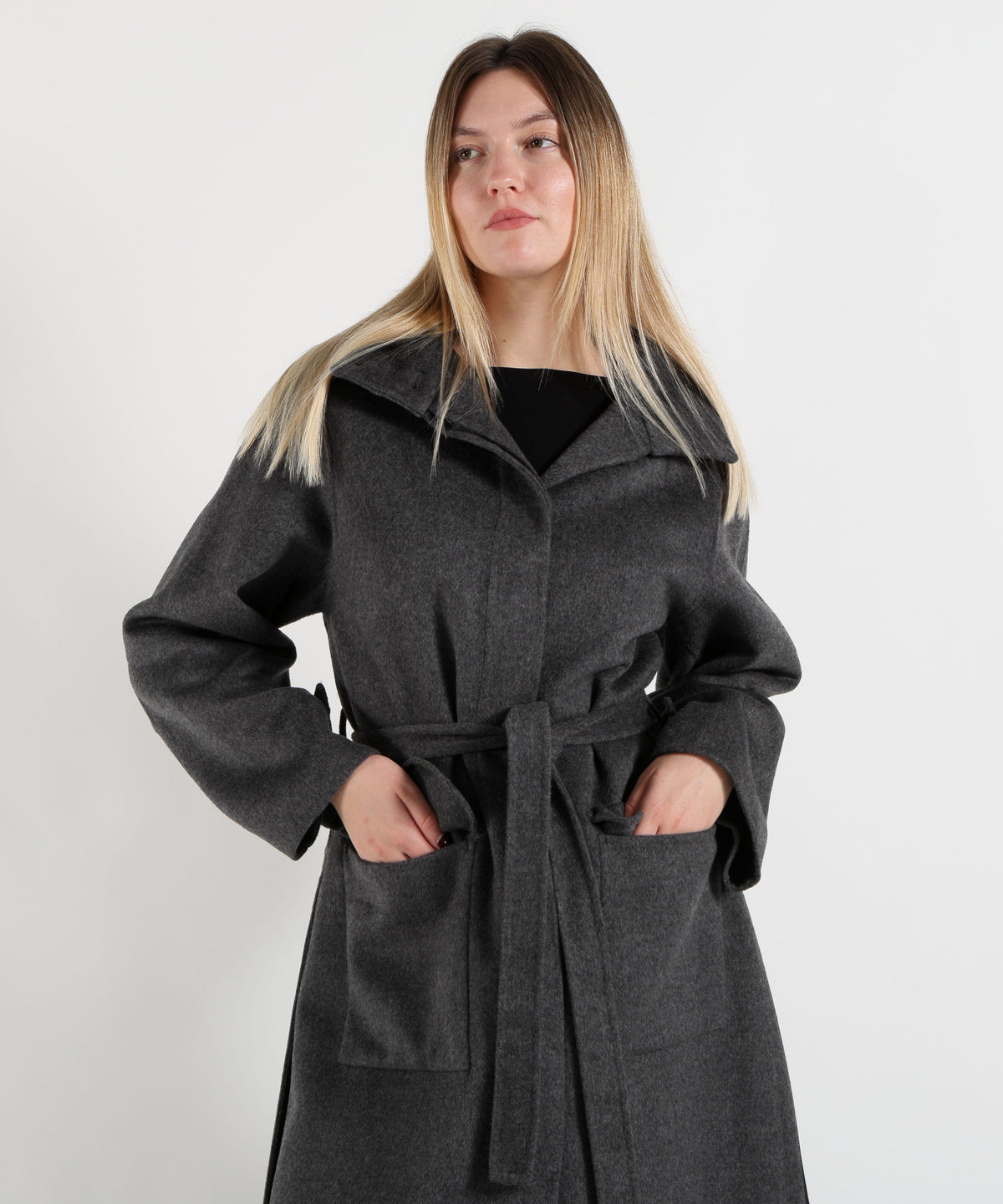 KAOS Cappotto Donna Lungo con Cintura