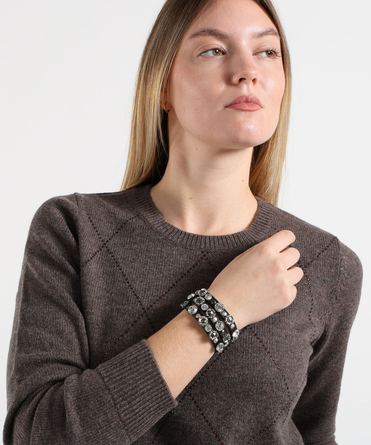 CAMPOMAGGI Black Triple-Wrap Leather Bracelet