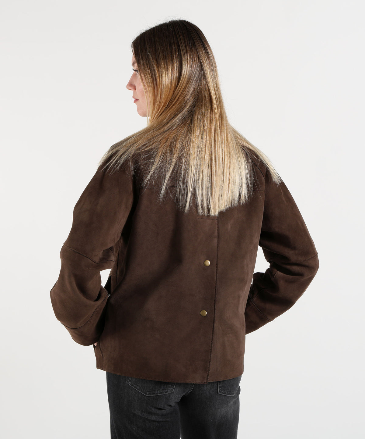 Jackets THE JACKIE LEATHERS Cameron Suede Jacket Testa di moro | THE JACKIE LEATHERS