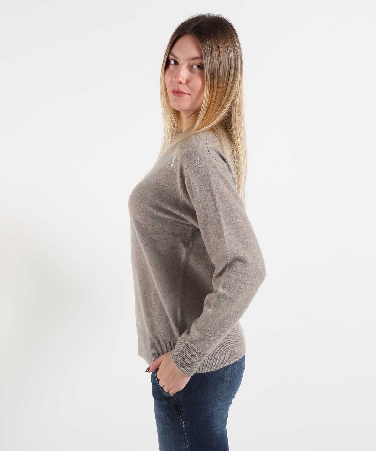 P.A.R.O.S.H. Jumper a collo crewneck in puro cashmere con spalle abbassate