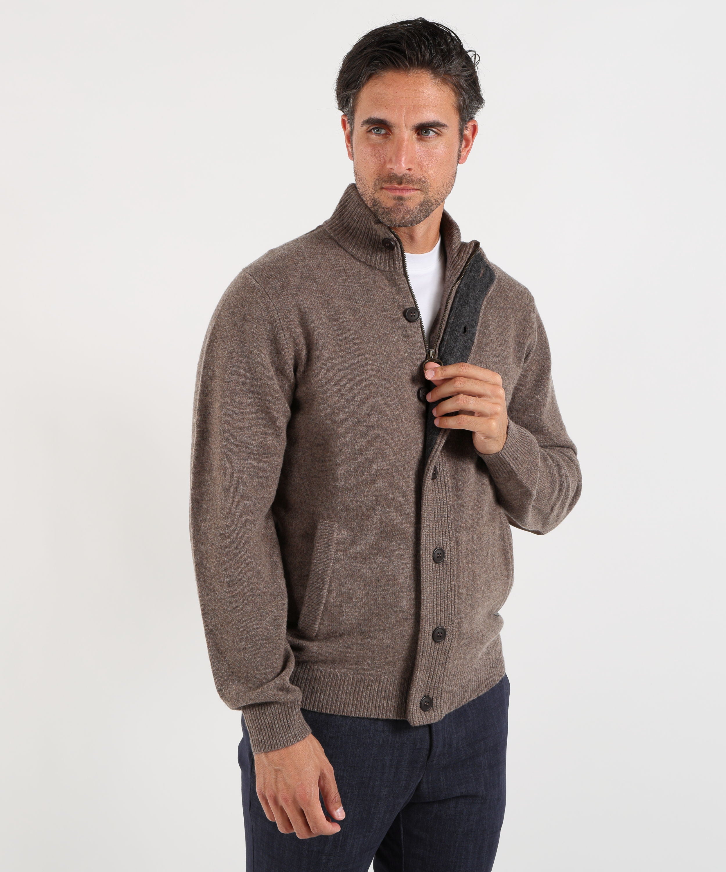 Maglie BARBOUR essential patch zip Marrone | BARBOUR