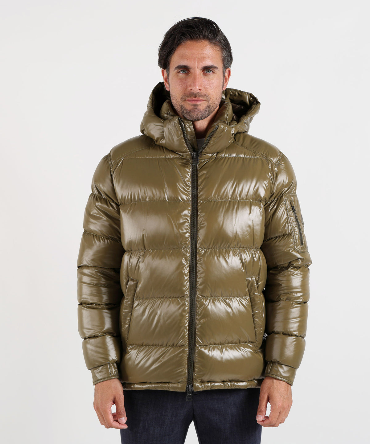 HERNO  Herno Men’s Glossy Down Jacket with Hood