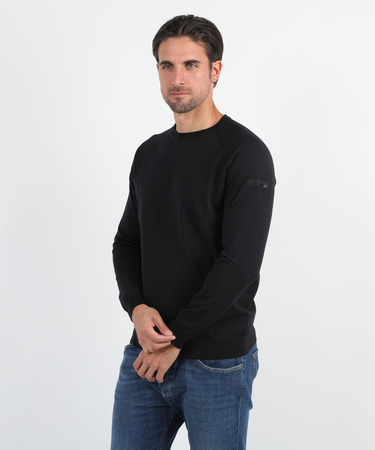 Maglie RRD Amos Cotton Round Knit Blu nero | RRD