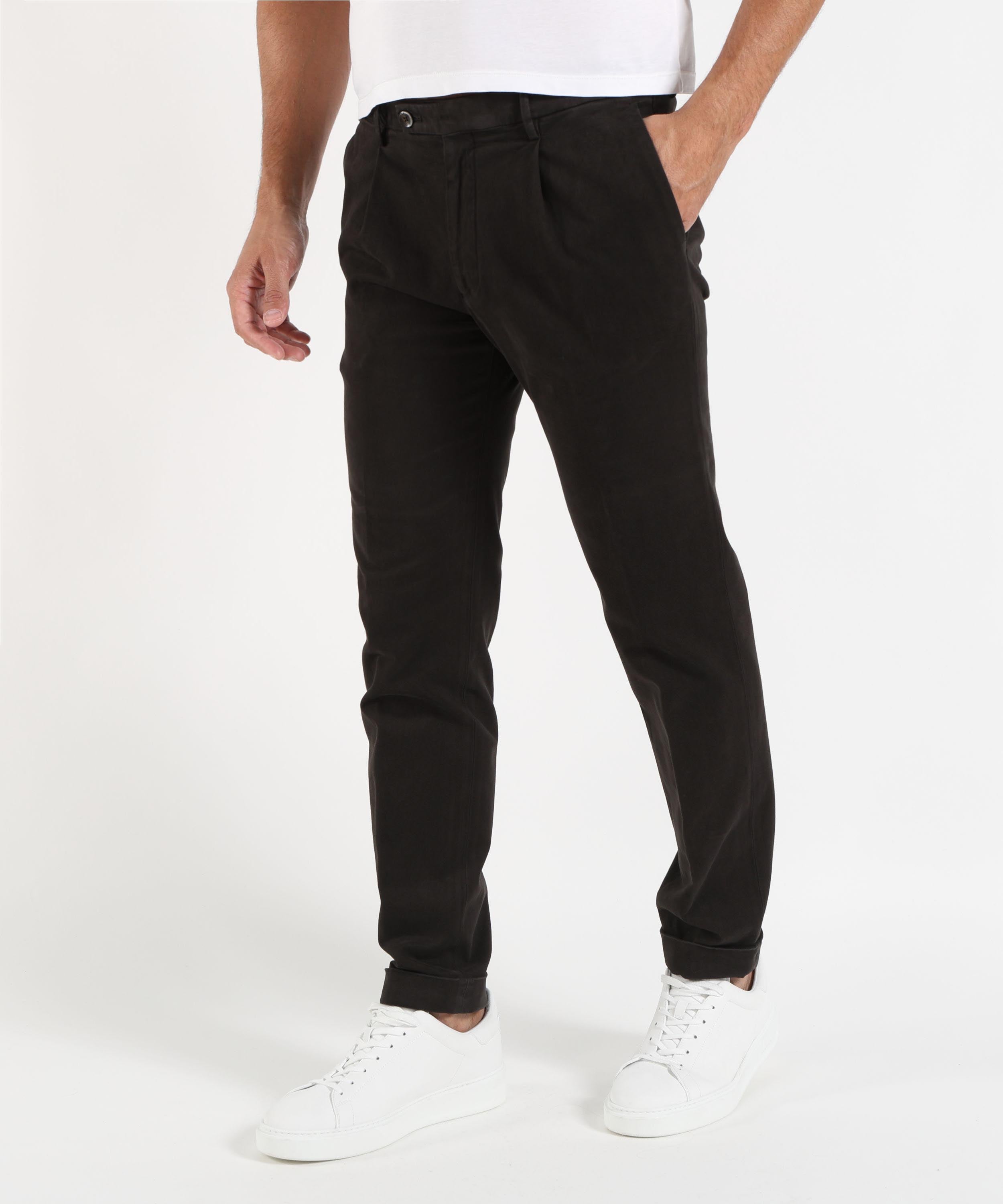 Pantaloni MICHAEL COAL Pantalone Frederick tasca america con una pinces Moro | MICHAEL COAL
