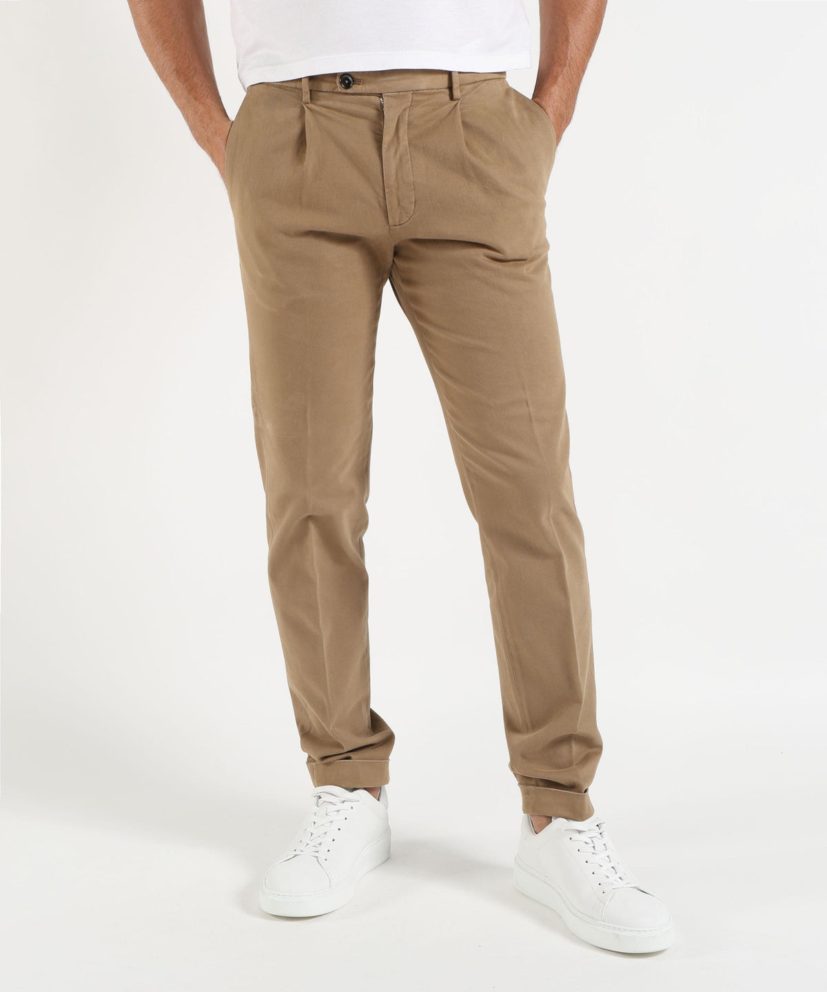 Pantaloni MICHAEL COAL Pantalone Frederick tasca america con una pinces Beige | MICHAEL COAL