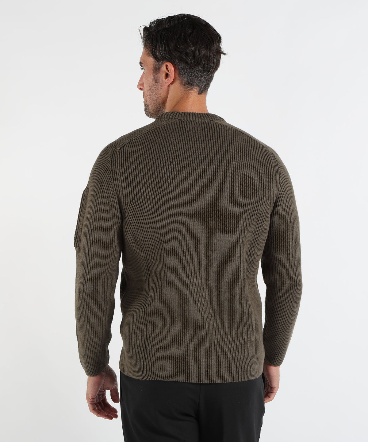 C.P. COMPANY Full Rib Cotton Lens Crewneck Sweater
