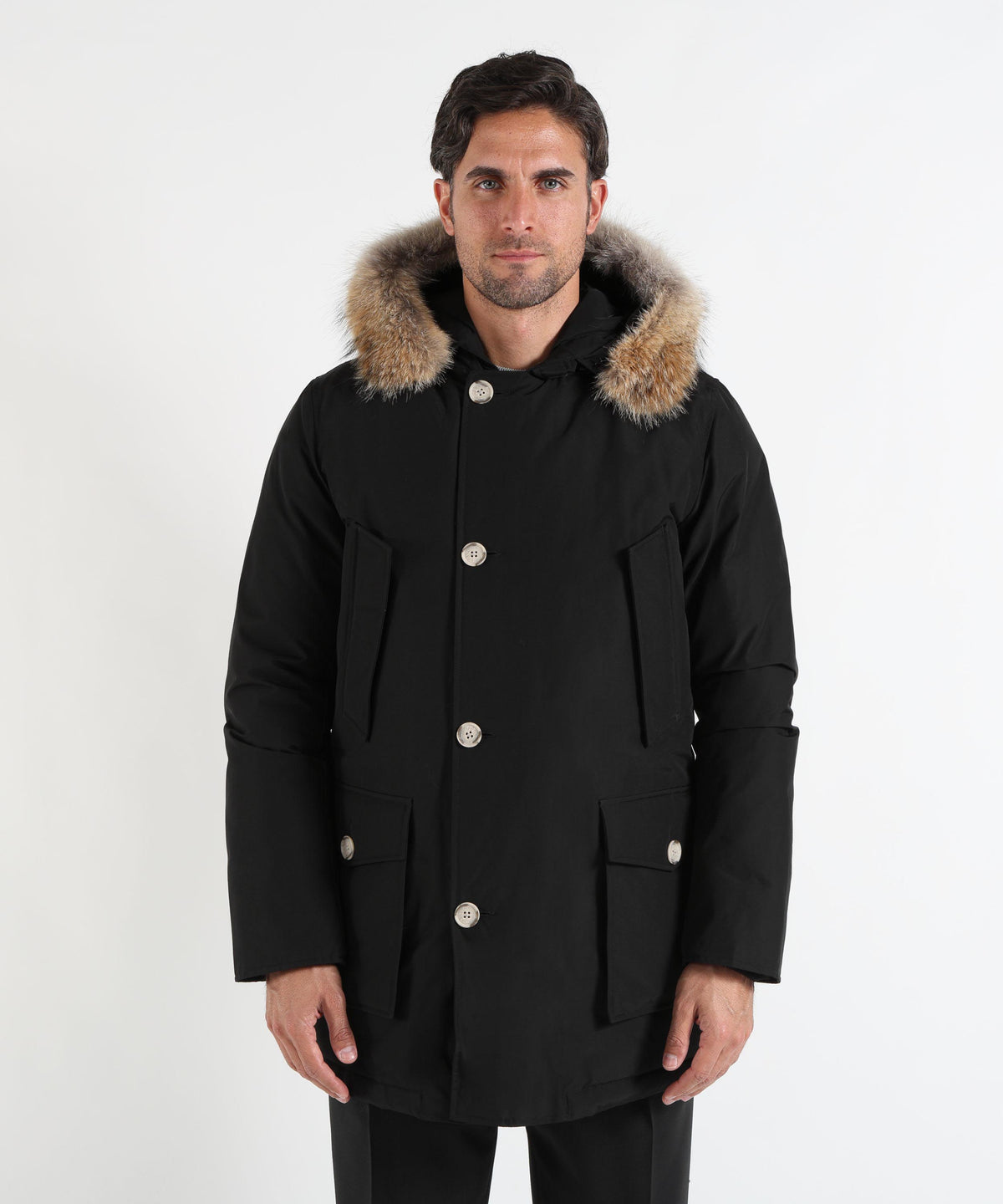 WOOLRICH Arctic Parka in Ramar Cloth con pelliccia removibile