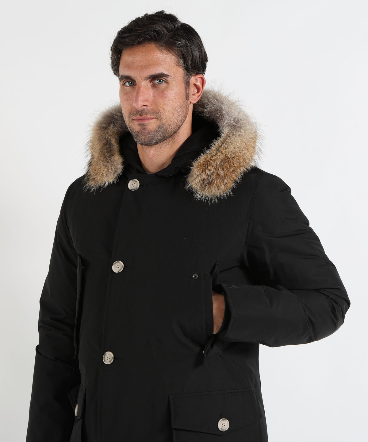 WOOLRICH Arctic Parka in Ramar Cloth con pelliccia removibile