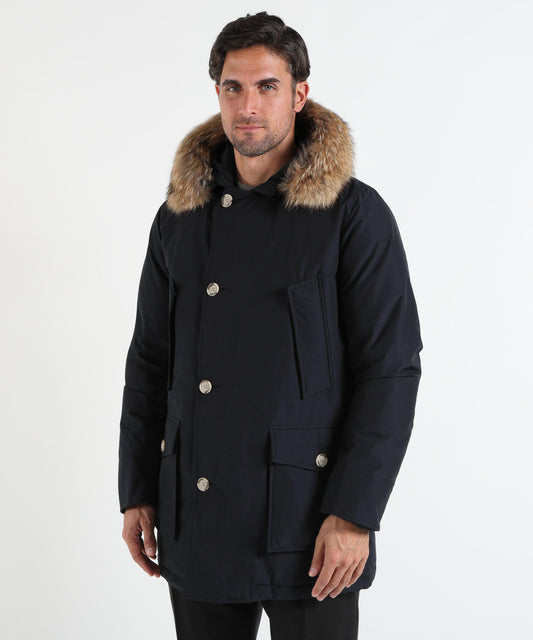 Parka WOOLRICH Arctic Parka in Ramar Cloth con pelliccia removibile Blu | WOOLRICH