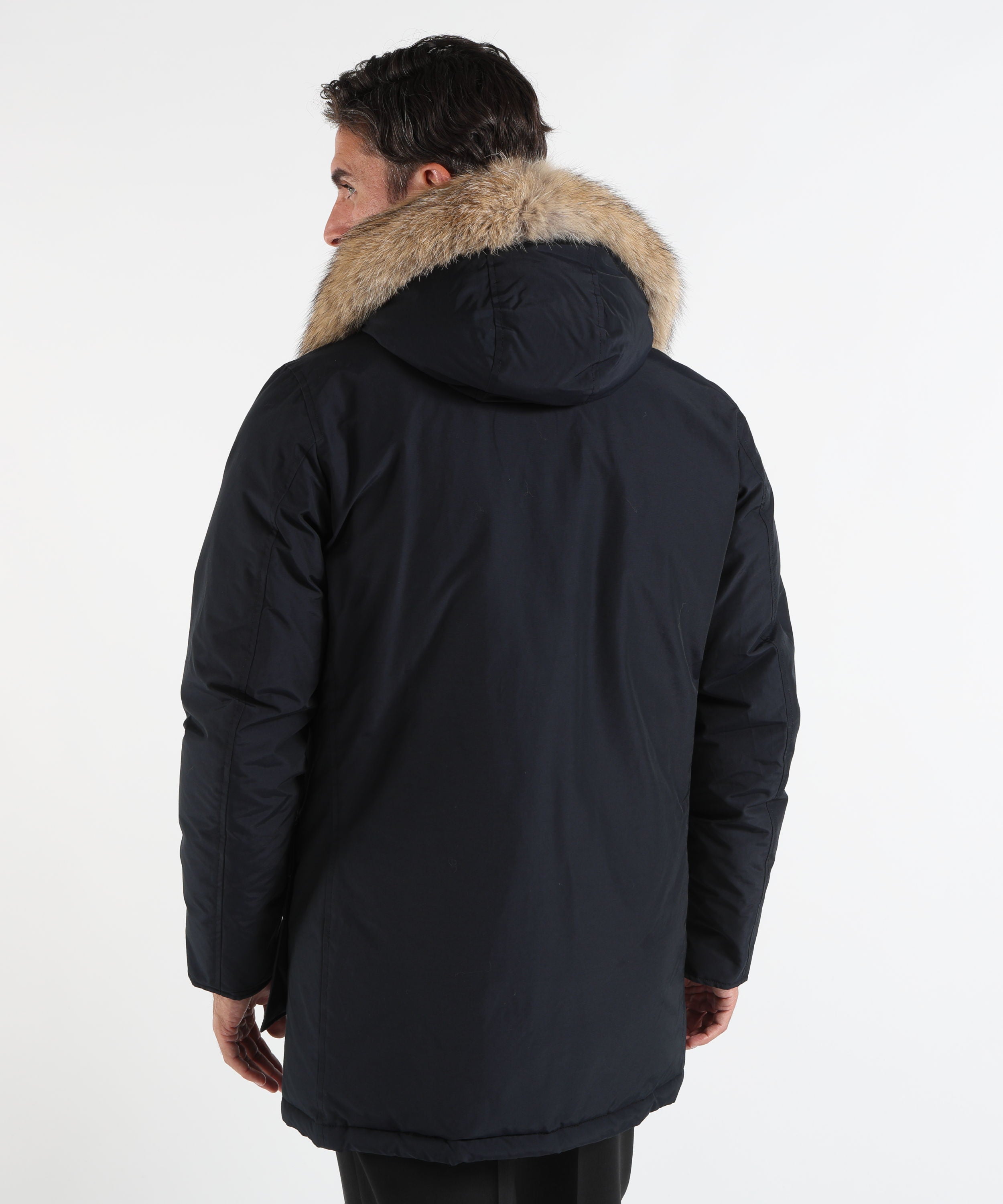 Parka WOOLRICH Arctic Parka in Ramar Cloth con pelliccia removibile Blu | WOOLRICH