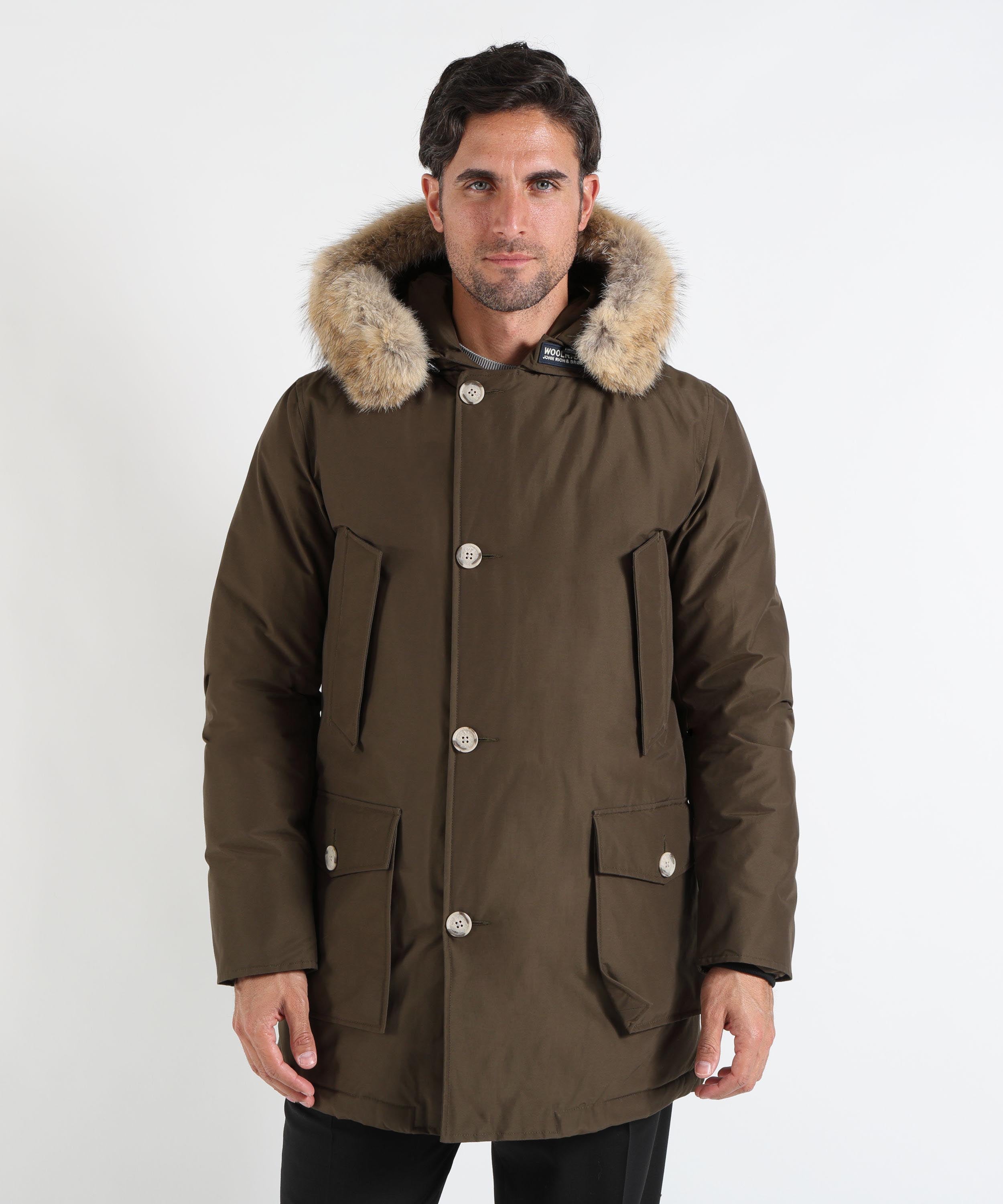 Parka WOOLRICH Arctic Parka in Ramar Cloth con pelliccia removibile Verde | WOOLRICH