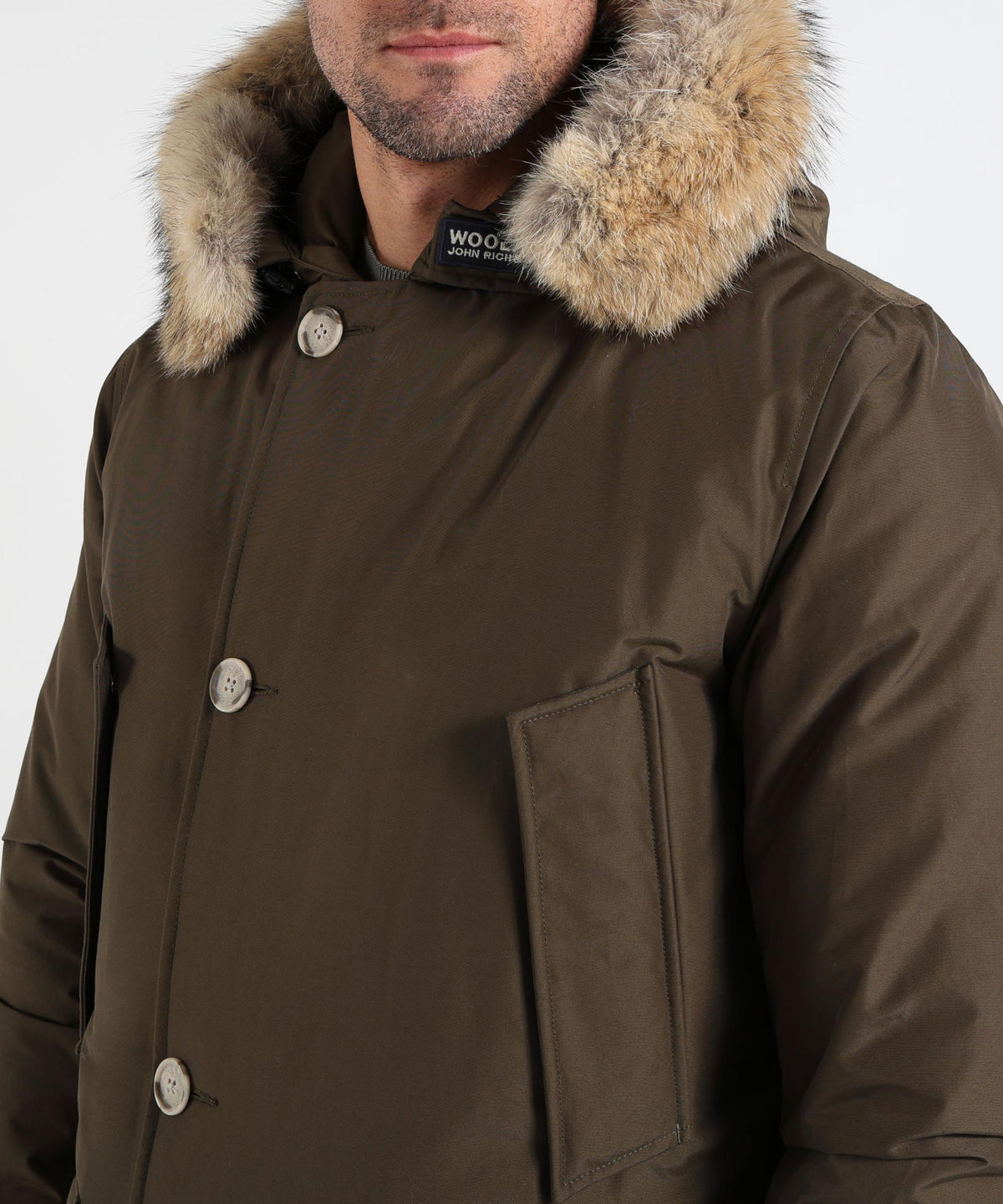 WOOLRICH Arctic Parka in Ramar Cloth con pelliccia removibile