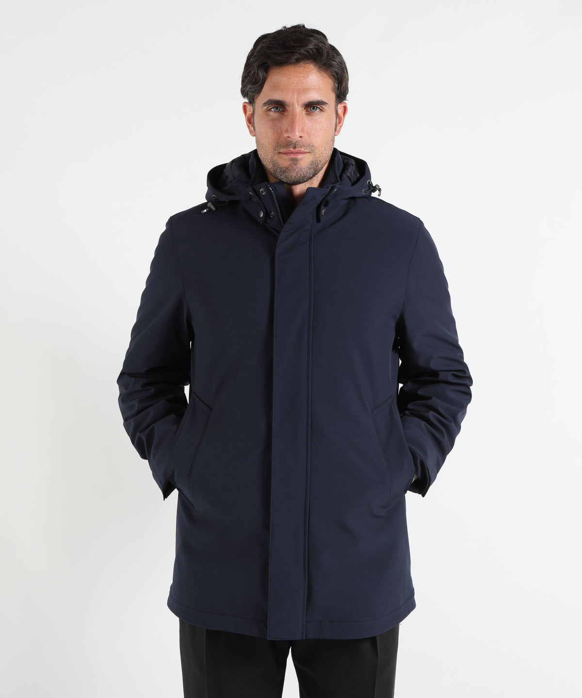 WOOLRICH Giacca con Cappuccio e Texture Morbida