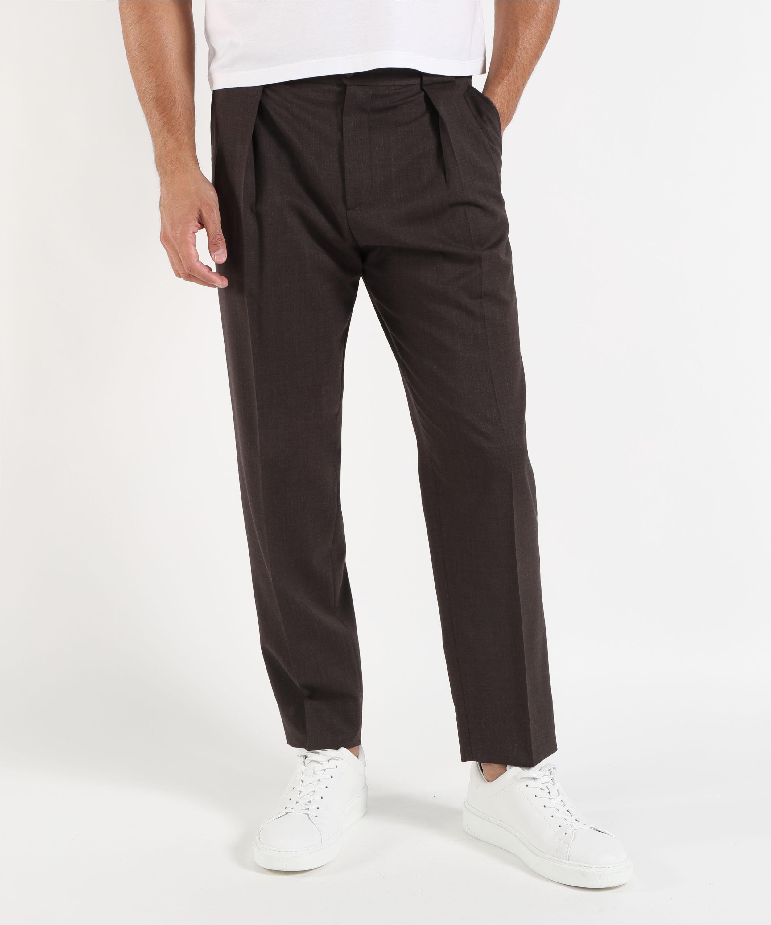 Pantaloni BRIGLIA Pantaloni in misto lana stretch Moro | BRIGLIA