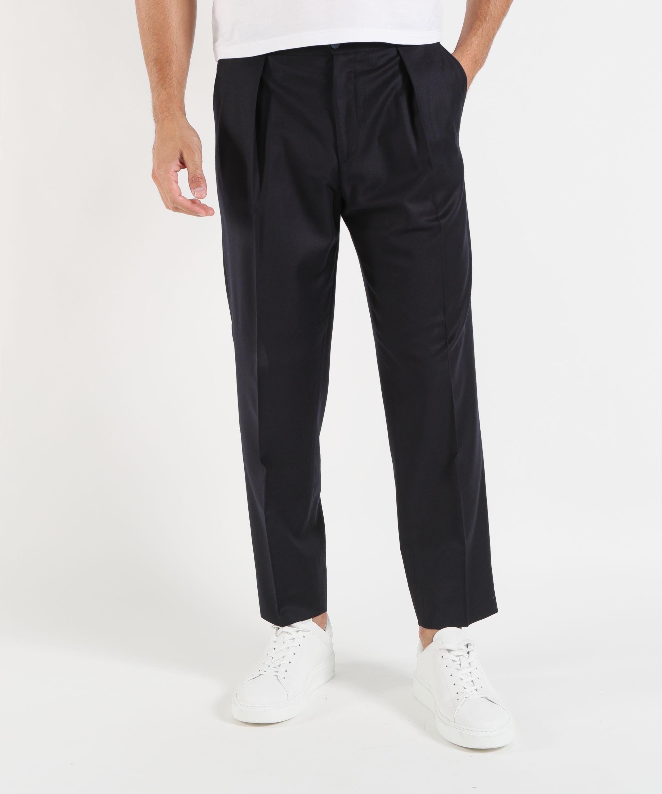 Pantaloni BRIGLIA PORTOBELLO S in Flanella Tinto Pezza Blu | BRIGLIA