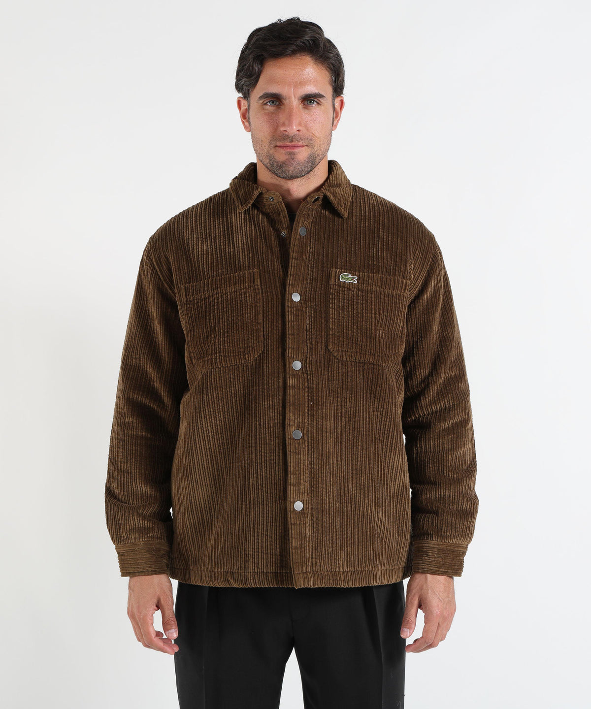 LACOSTE Overshirt imbottita in velluto a coste