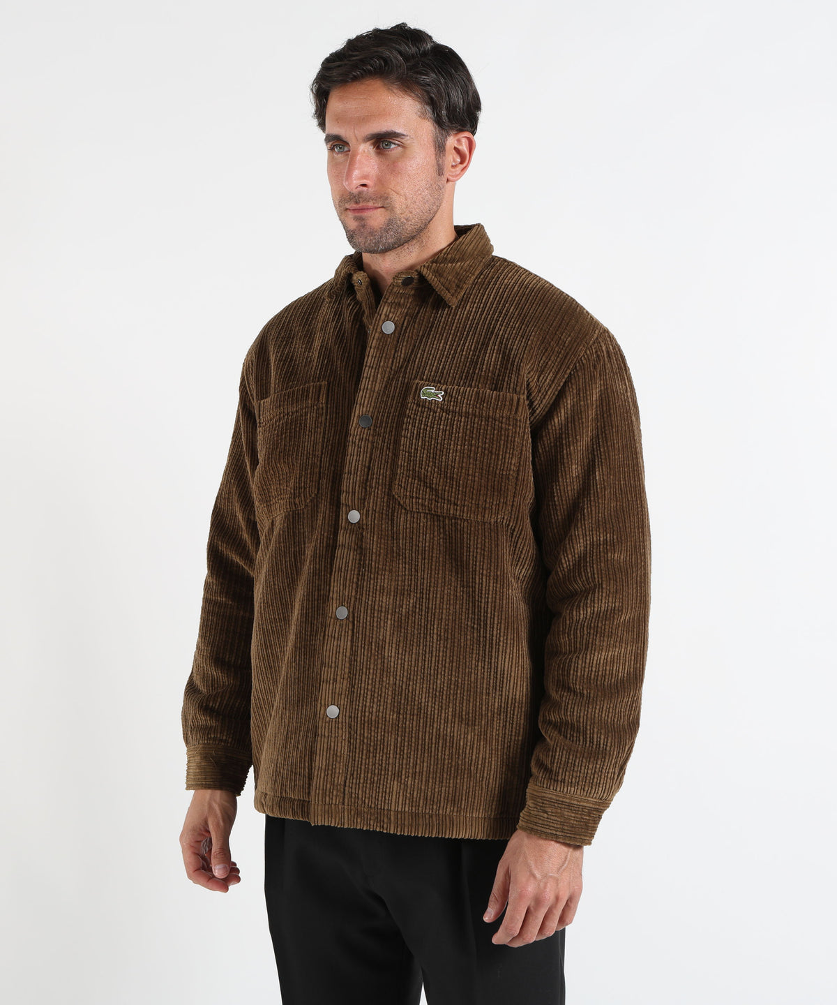 Camicie LACOSTE Overshirt imbottita in velluto a coste Marrone | LACOSTE