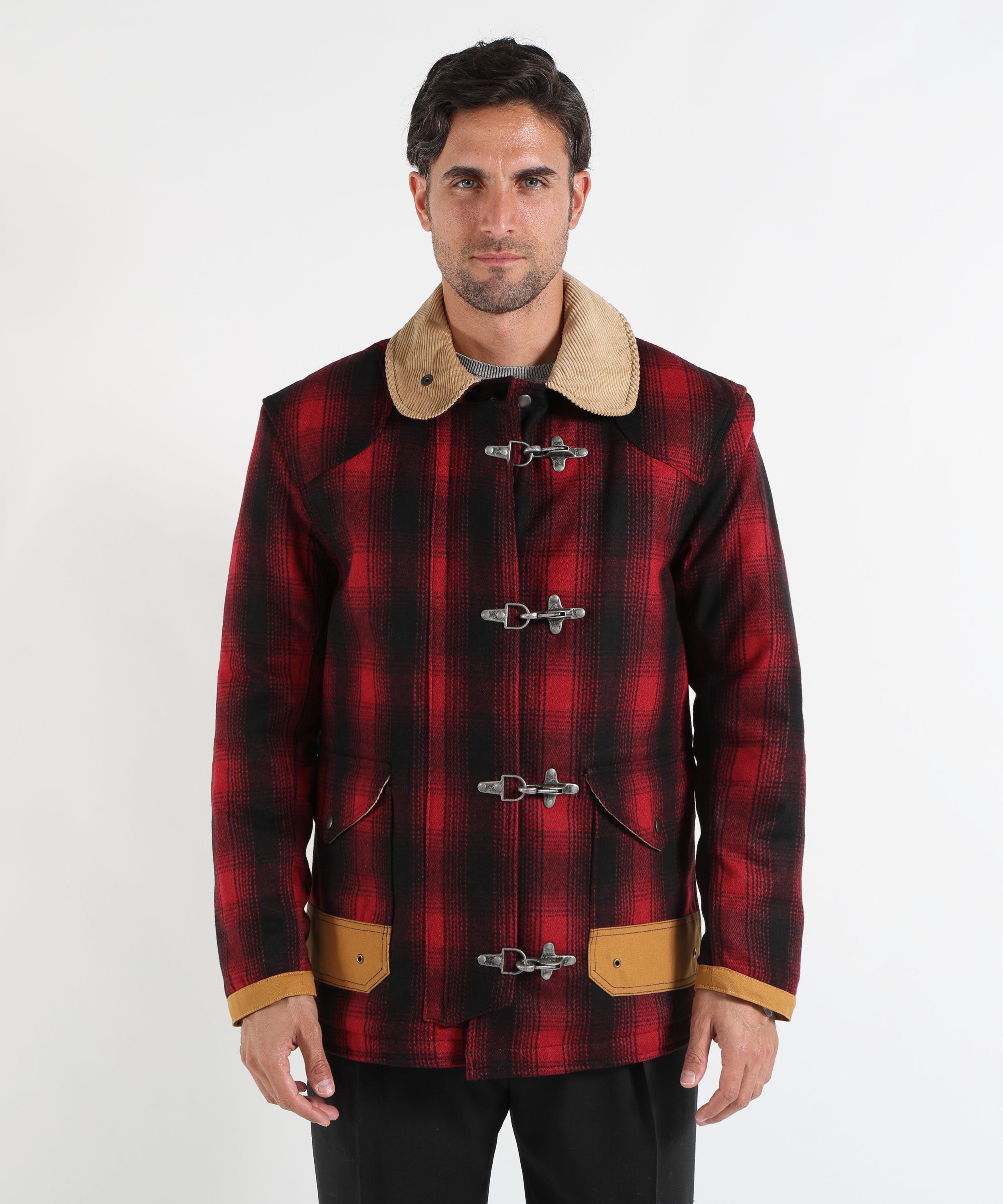 Giacche CHESAPEAKE'S Giacca Uomo Chesapeake’s Bedford Wool Check in Pura Lana Rosso | CHESAPEAKE'S