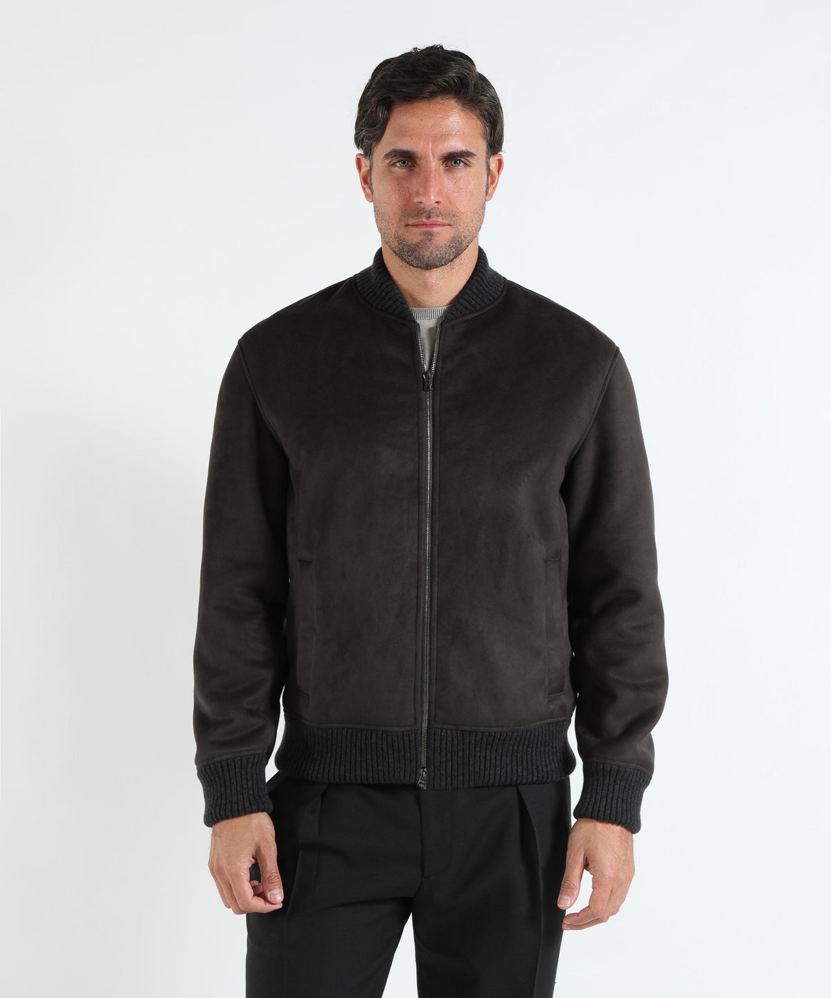 HERNO Bomber con effetto pelle scamosciata