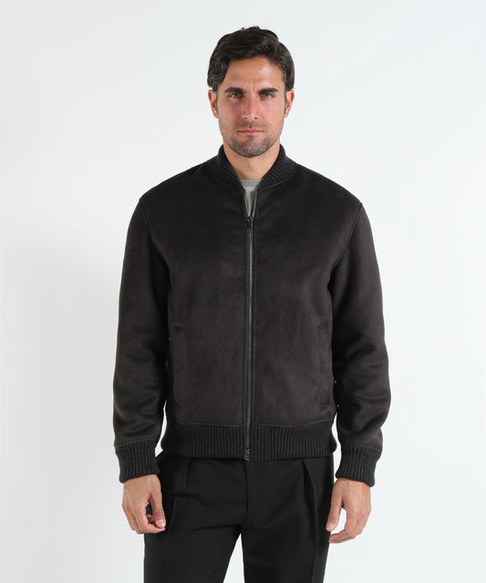 HERNO Bomber con effetto pelle scamosciata