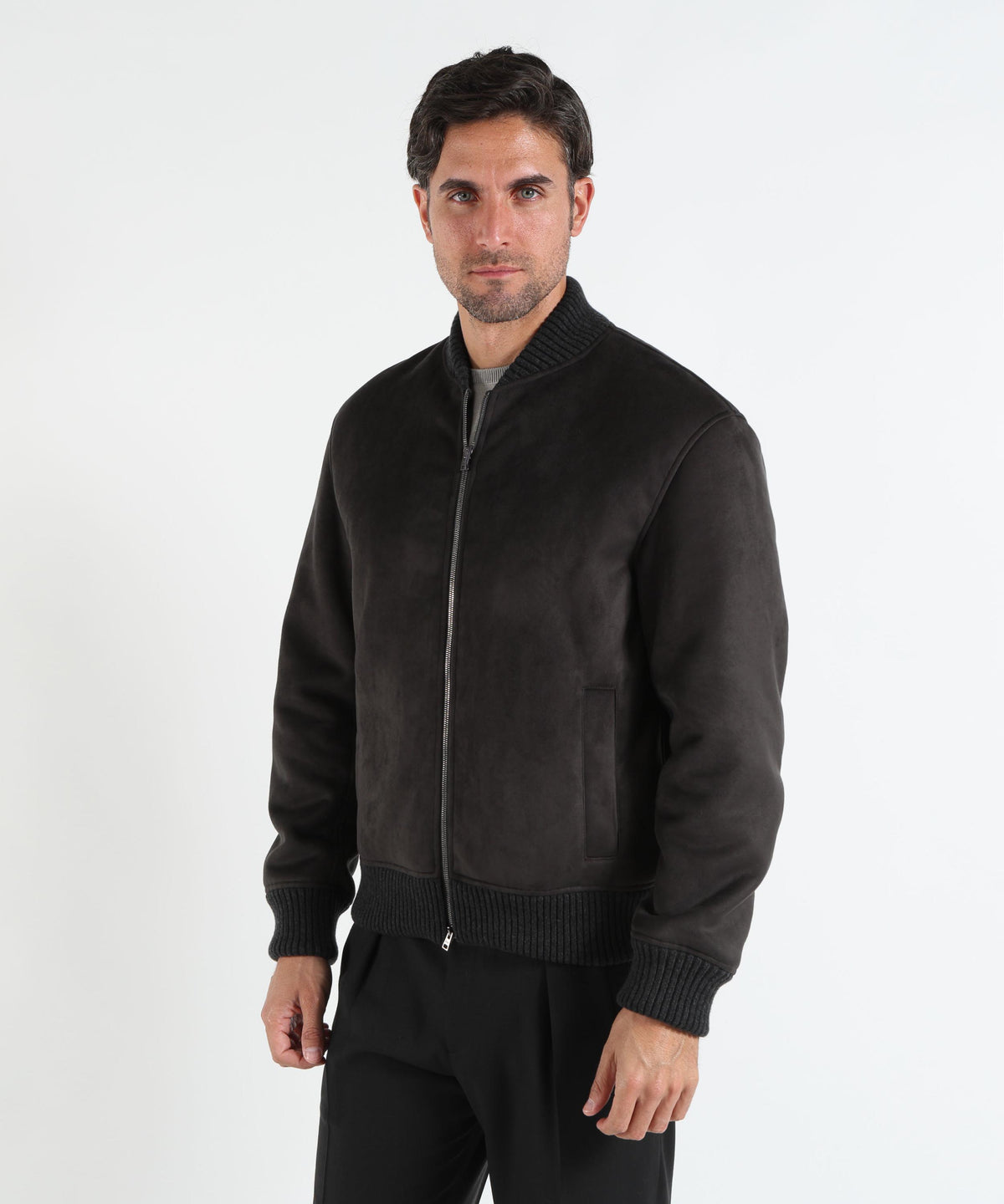 HERNO Bomber con effetto pelle scamosciata