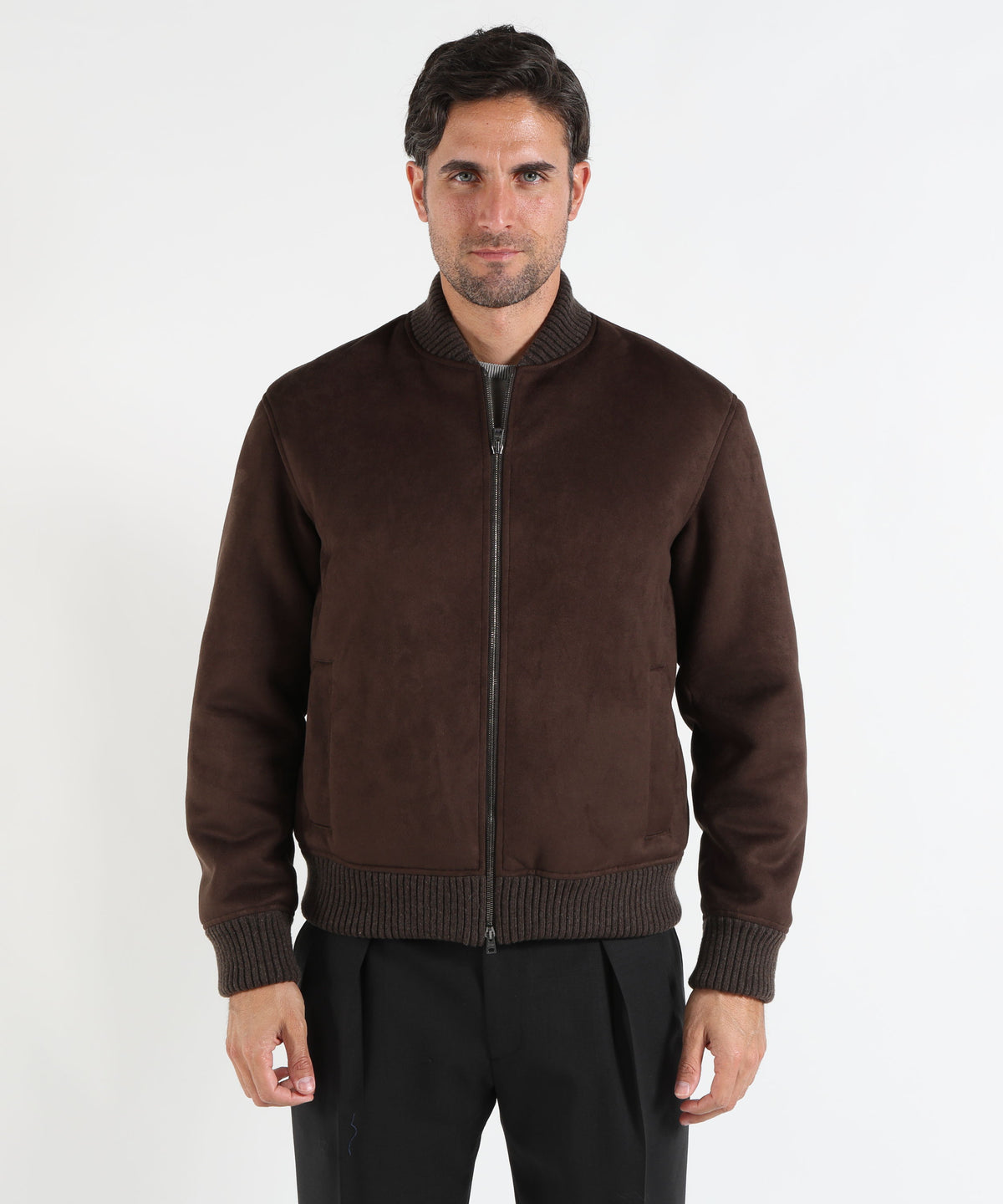Giubbotti HERNO Bomber con effetto pelle scamosciata Moro | HERNO