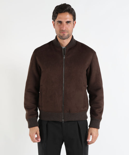 Giubbotti HERNO Bomber con effetto pelle scamosciata Moro | HERNO