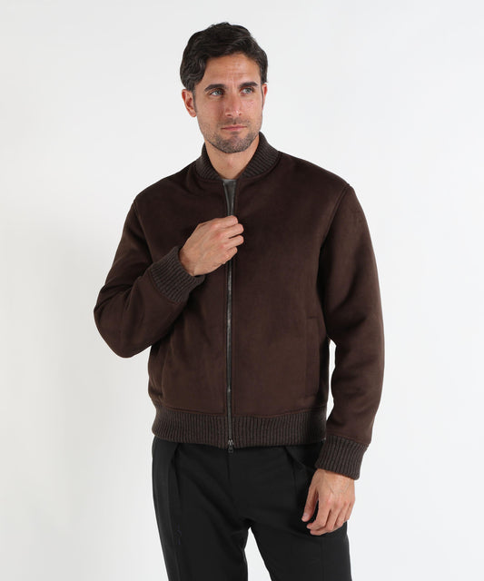 Giubbotti HERNO Bomber con effetto pelle scamosciata Moro | HERNO