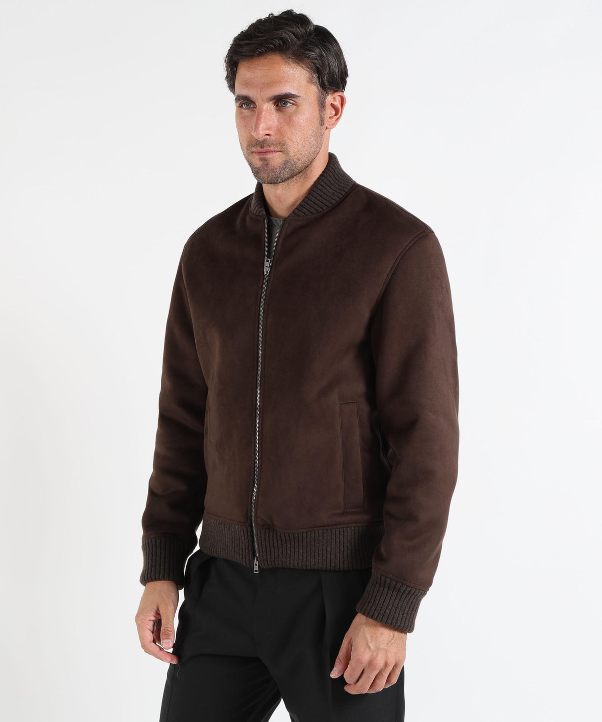 Giubbotti HERNO Bomber con effetto pelle scamosciata Moro | HERNO