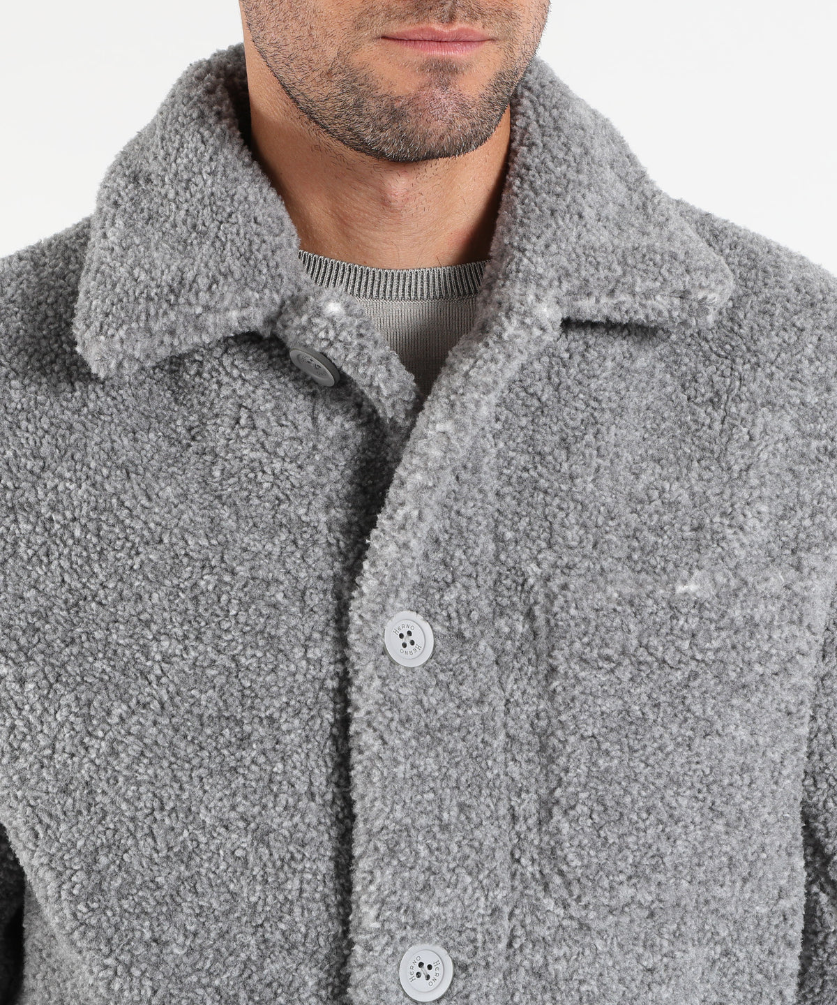 Giubbotti HERNO Giacca In Teddy Melange Grigio | HERNO