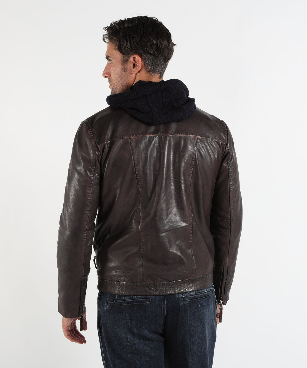 THE JACK LEATHERS Giacca in pelle Moreno da uomo con finitura spray naturale