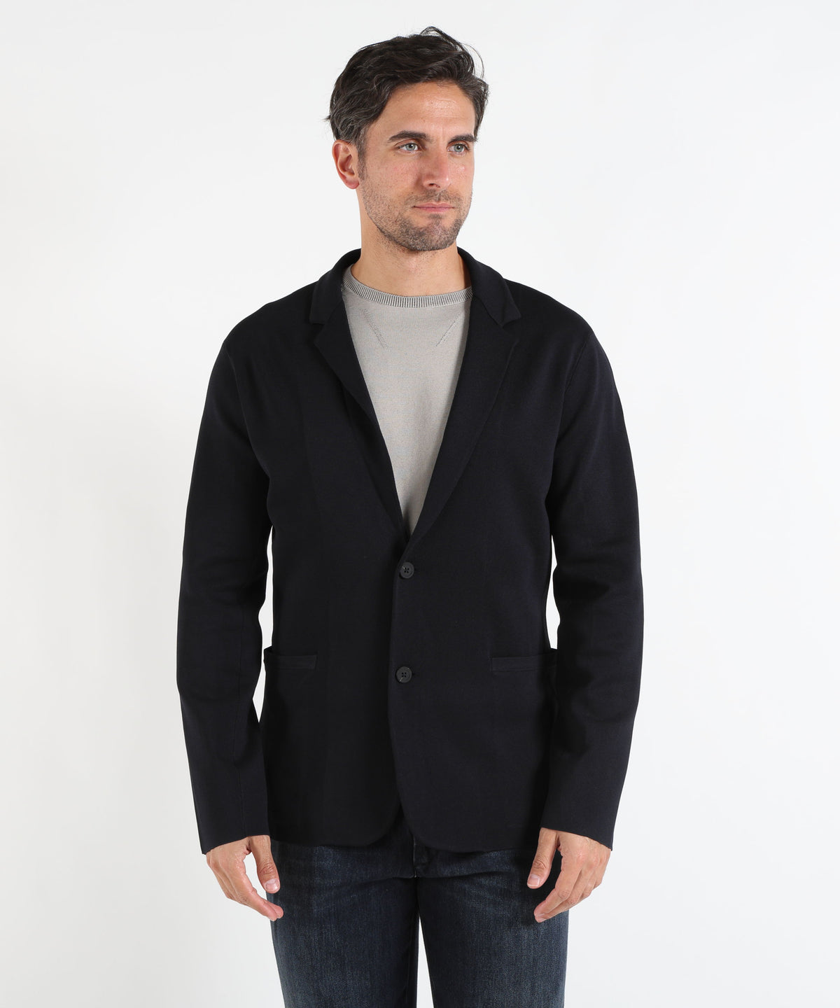 EMPORIO ARMANI Blazer monopetto in tessuto punto stoffa Travel Essential