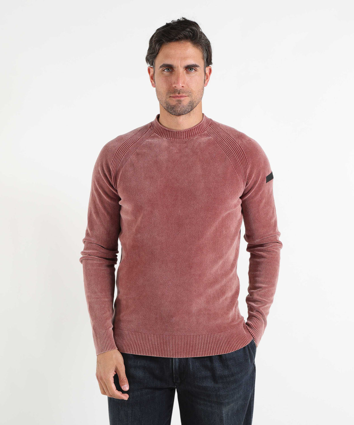 Maglie RRD Velvet Techno Wash Round Knit Bordeau | RRD