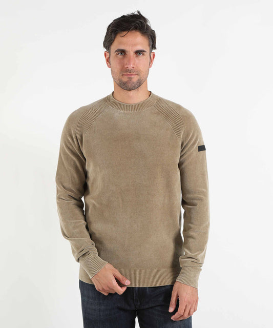 Maglie RRD Velvet Techno Wash Round Knit Tortora | RRD