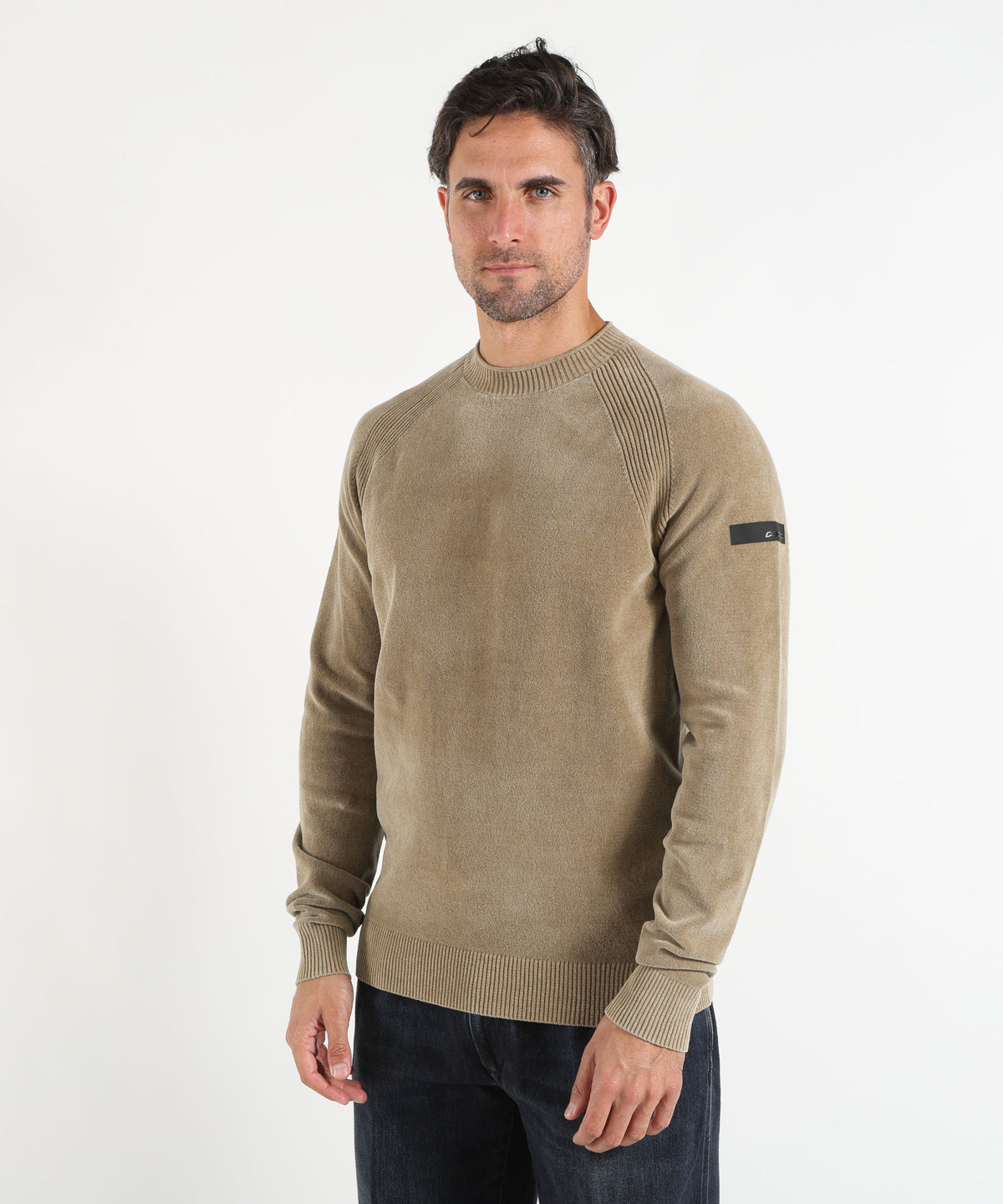 Maglie RRD Velvet Techno Wash Round Knit Tortora | RRD