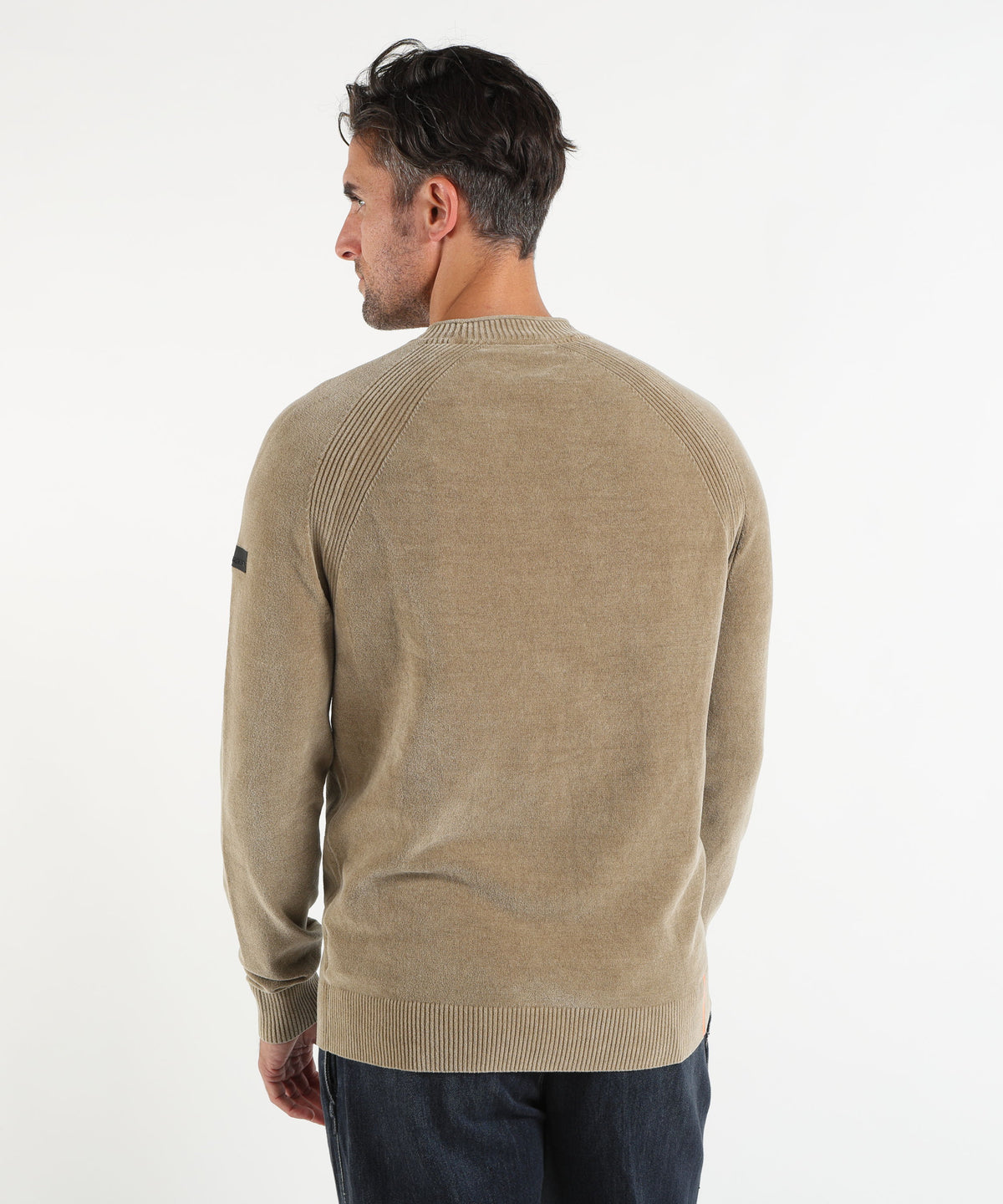 Maglie RRD Velvet Techno Wash Round Knit Tortora | RRD