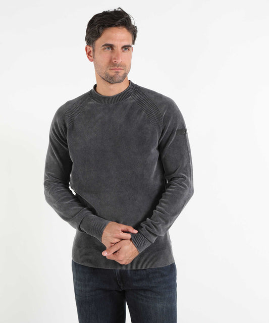 Maglie RRD Velvet Techno Wash Round Knit Blu nero | RRD